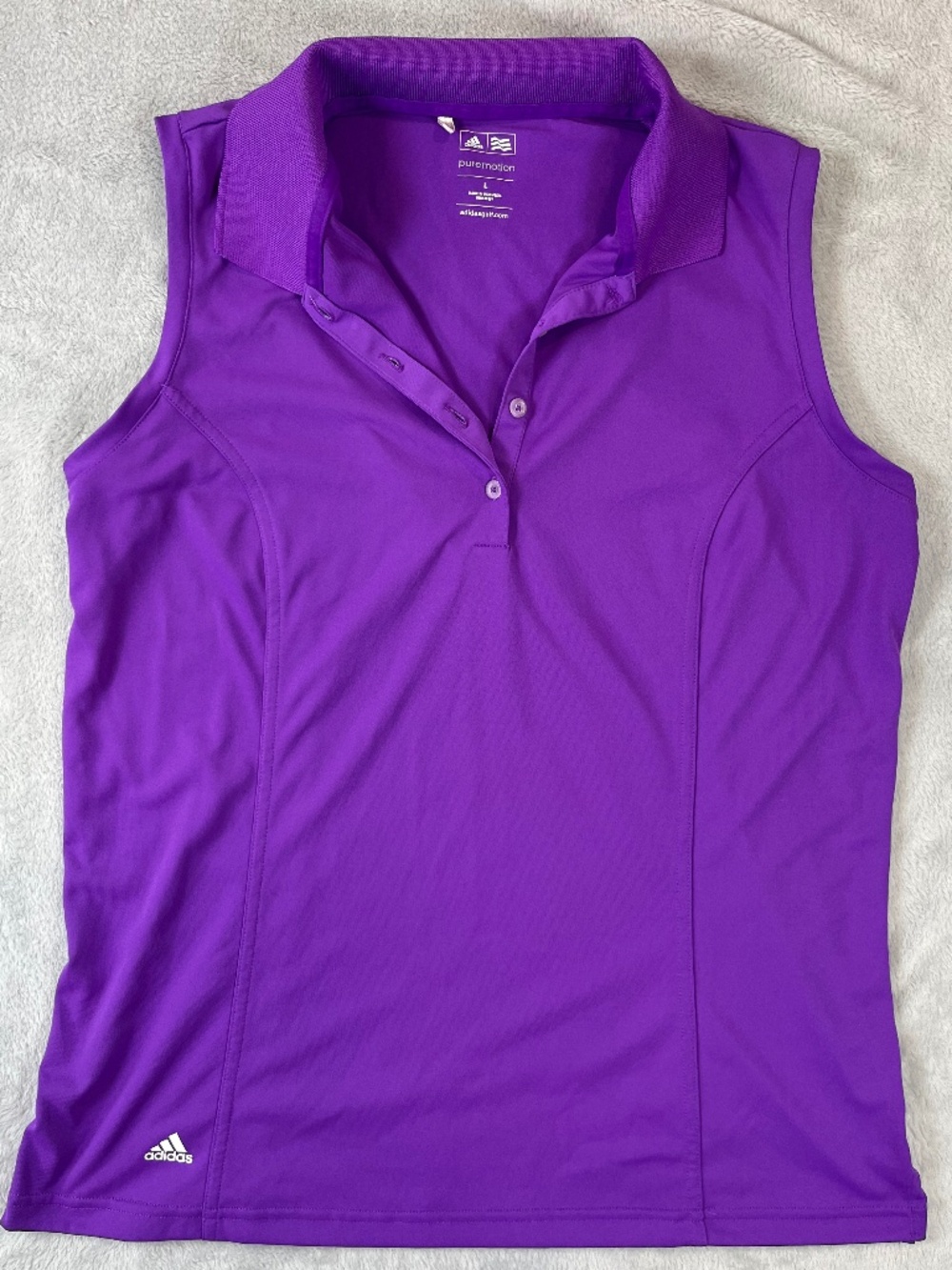 Adidas Puremotion Women's Sleeveless Collared Golf Top Purple sz L